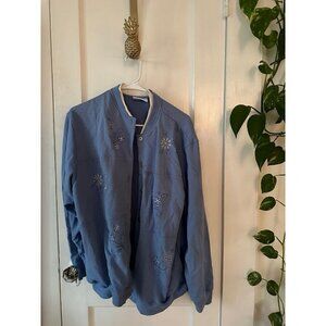 Alfred Dunner Women’s size Large blue floral sweater